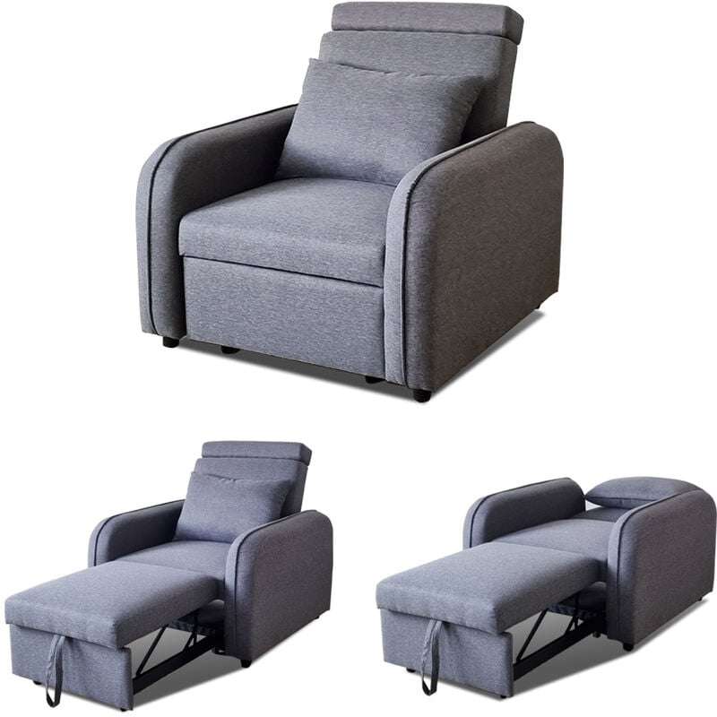 Designetsamaison - Fauteuil convertible gris - Stiig