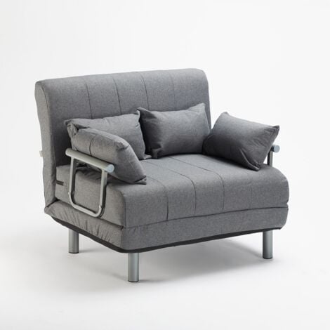 LE ROI DU RELAX Fauteuil convertible lit convertible en tissu Deborah Twin - Gris