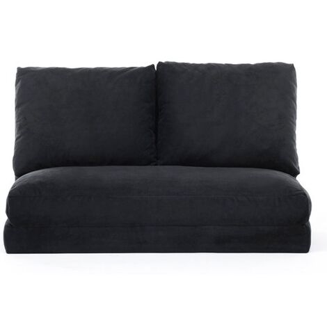 Fauteuil convertible multipositions velours Talya-Couleur Noir-2 places