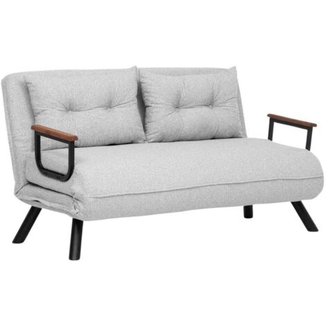 Fauteuil convertible tissu BOUKA - 1 ou 2 places 2 places-Gris clair-2 places