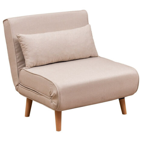 Fauteuil convertible tissu RELIKA - 1 ou 2 places 1 place fauteuil-Beige-1 place fauteuil