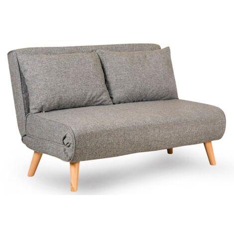 Fauteuil convertible tissu RELIKA - 1 ou 2 places 2 places-Gris clair-2 places