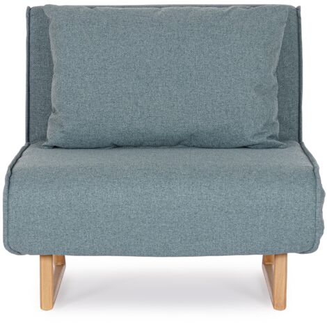 Fauteuil convertible velours côtelé KOLTEN – Élégance scandinave-Bleu