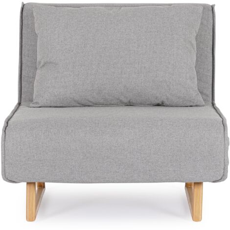 Fauteuil convertible velours côtelé KOLTEN – Élégance scandinave-Gris clair
