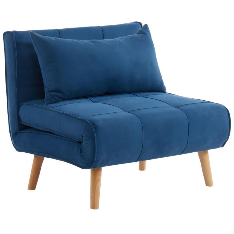 Fauteuil convertible xl en tissu chila - Bleu