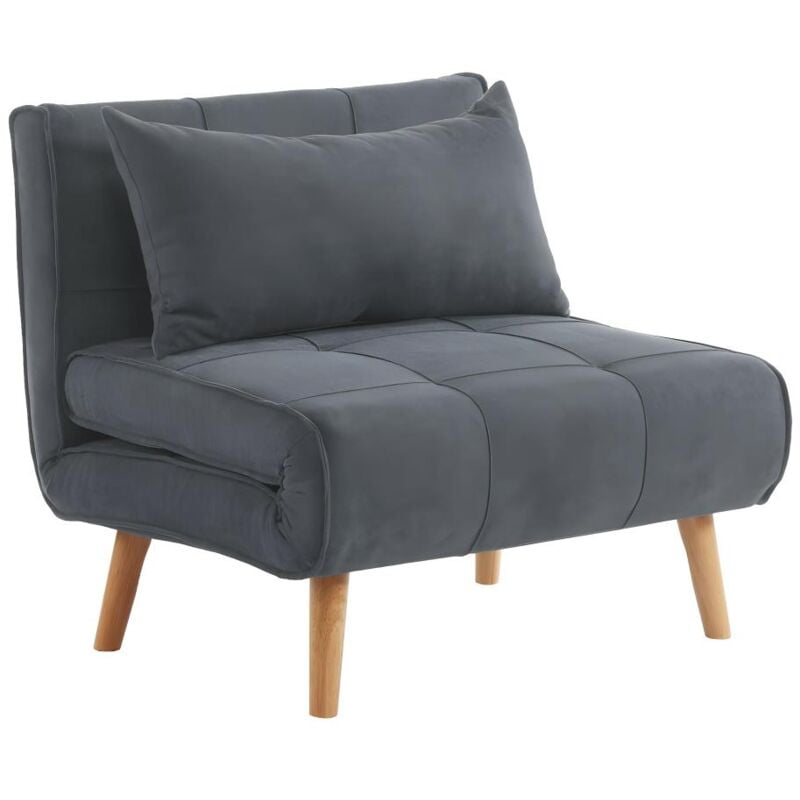 Fauteuil convertible xl en tissu chila - Gris