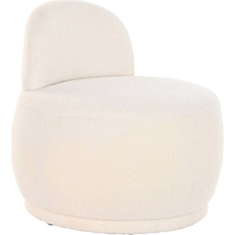 Fauteuil cosy blanc en polyester élégant et confort - Blanc cassé doux