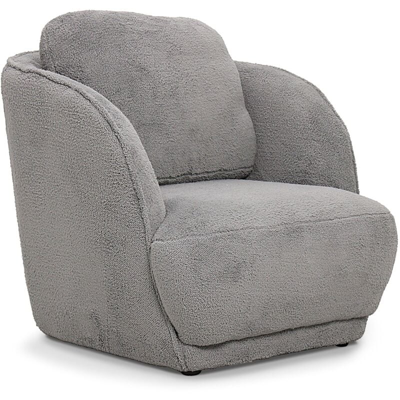 Fauteuil cosy Furdol Tissu Effet peau de mouton Gris