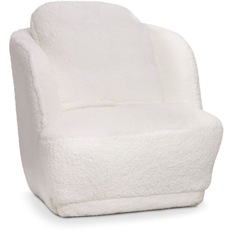 Fauteuil cosy Furdol Tissu Effet peau de mouton Crème