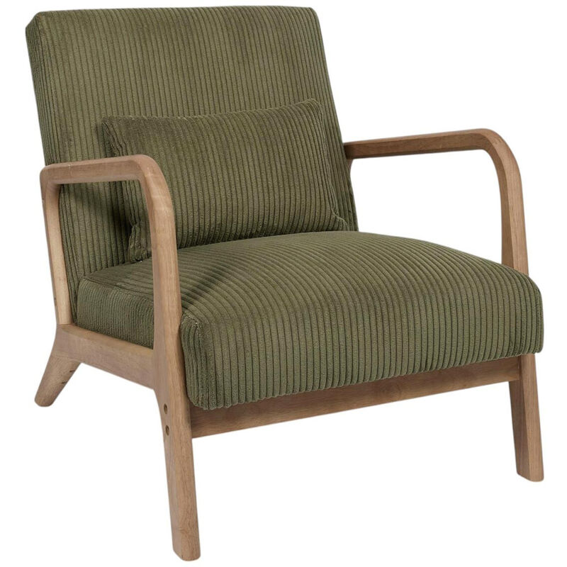 Fauteuil Côtelé Design "Scott" 75cm Vert Fauteuil Côtelé Design "Scott" 75cm Vert