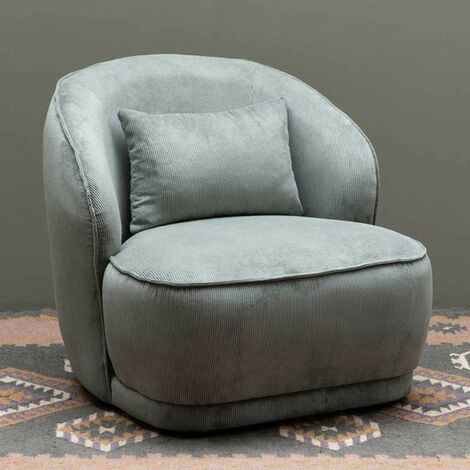 Fauteuil côtelé vert Nasrine 78x81x74cm
