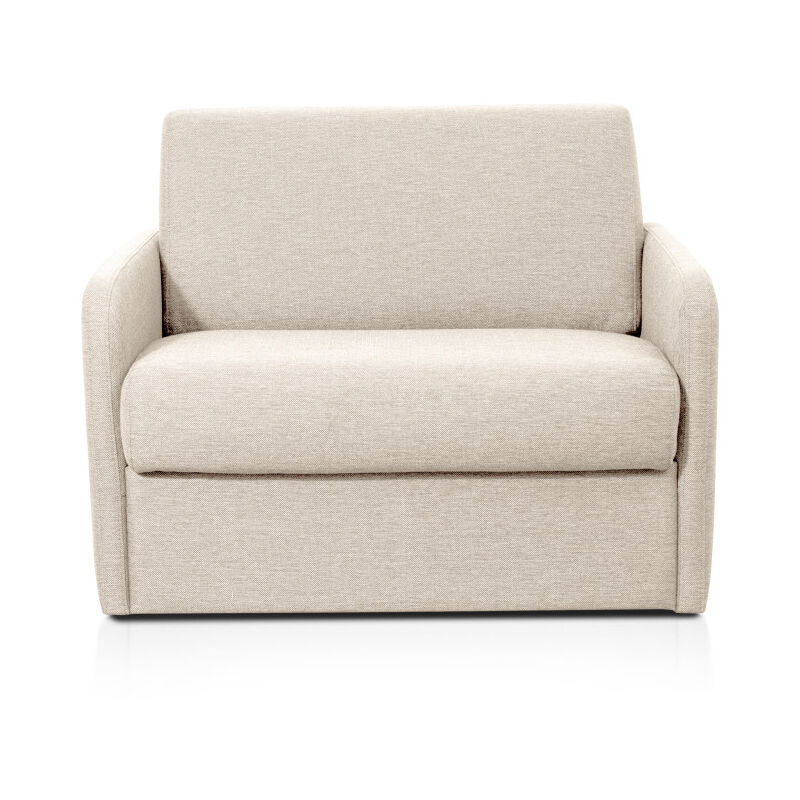 Fauteuil Convertible Express daphné en tissu - Matelas 70x190 cm - Beige