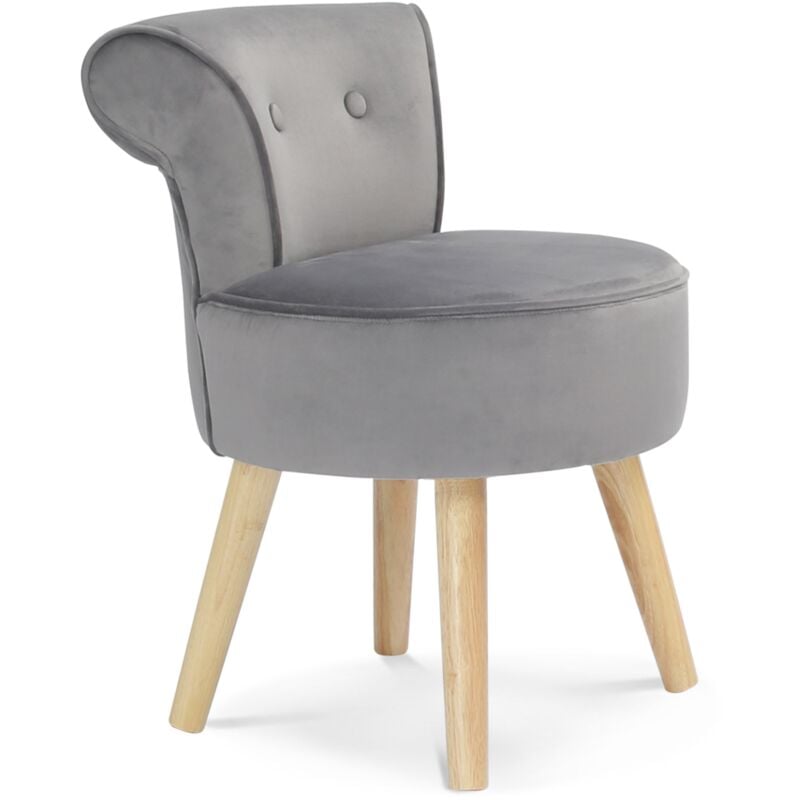 Fauteuil /à Bascule Bora Velours Gris IDMarket