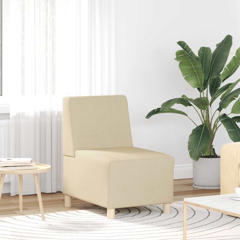 Fauteuil sans accoudoirs crème 55 cm tissu Vidaxl