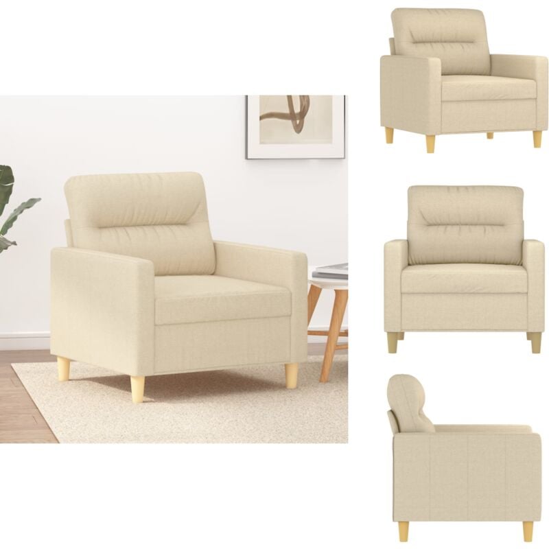 Vidaxl - Fauteuil Crème 60 cm Tissu - Fauteuil Crème - Chaise Relaxante - Meuble Salon - Décoration Intérieur - Confort Assise