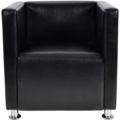 Fauteuil cube Noir Similicuir
