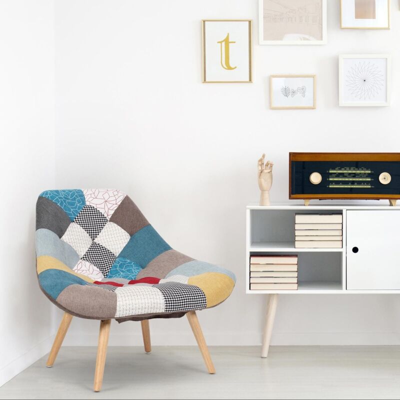 Fauteuil Danios Tissu Patchwork