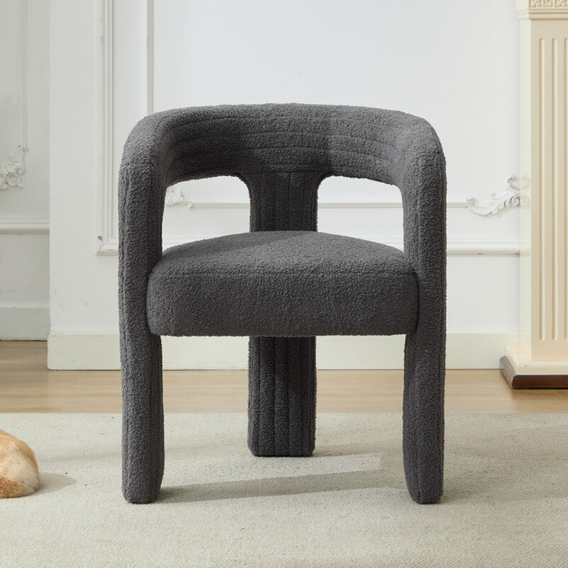 Fauteuil d'appoint en fausse fourrure, fauteuil moderne en tissu Sherpa, canapé simple rembourré, chaise de lecture confortable et moelleuse, adaptée