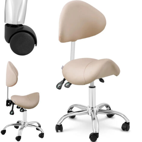 Fauteuil de beauté selle MANNHEIM CREAM avec dossier réglable, crème