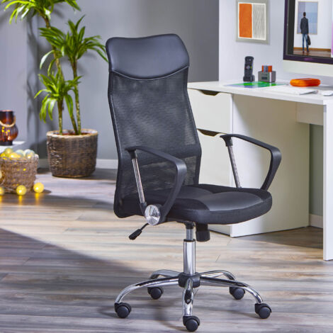Fauteuil de bureau 59x56x112 cm en PU noir