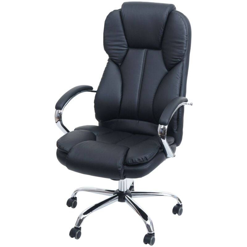 Fauteuil de bureau américain Kansas xxl, fauteuil manager, charge 150kg, similicuir, noir