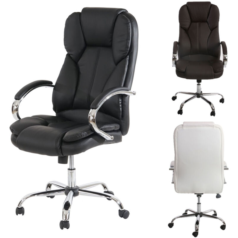 Fauteuil de bureau américain Kansas xxl, fauteuil manager, charge 150kg, similicuir noir