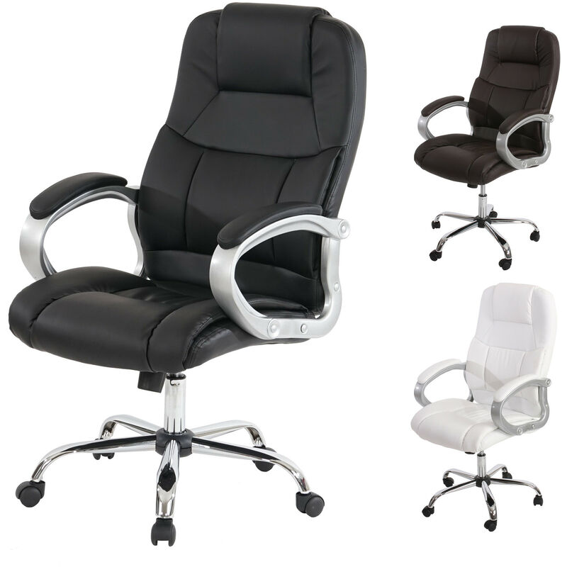 Fauteuil de bureau américain Boston xxl, charge 150kg, similicuir - marron