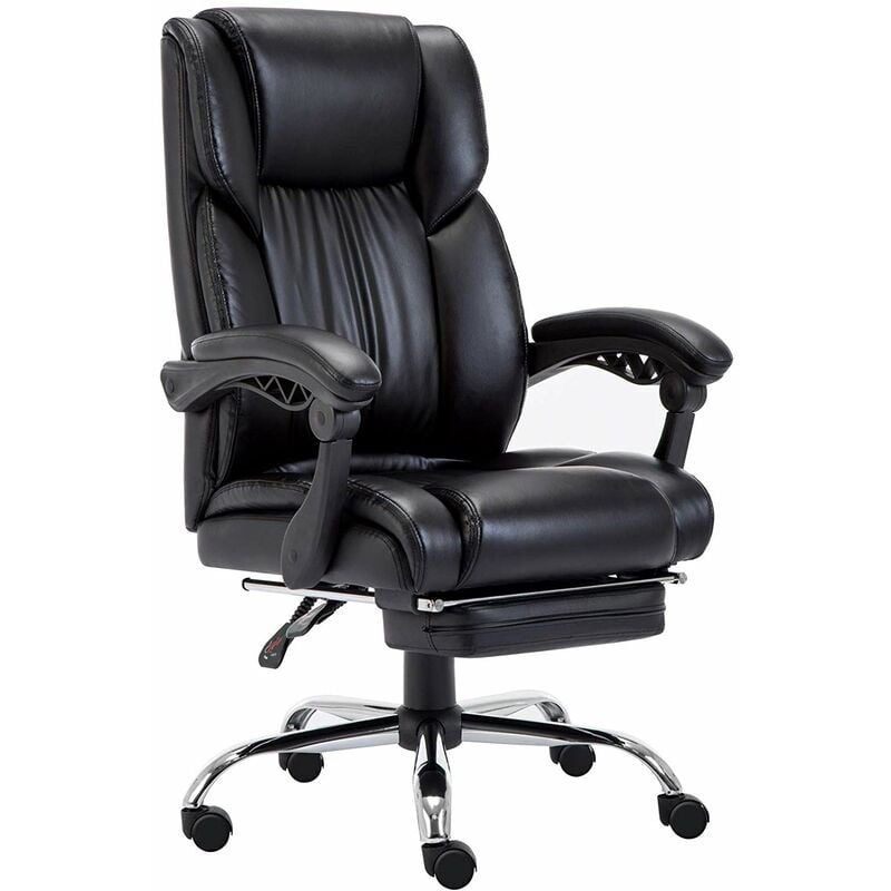 Intimatewmheart - Fauteuil de Bureau avec Repose Pieds Rembourré Pliable, Chaise pour Ordinateur Ergonomique, Dossier Réglable et Inclinable, en