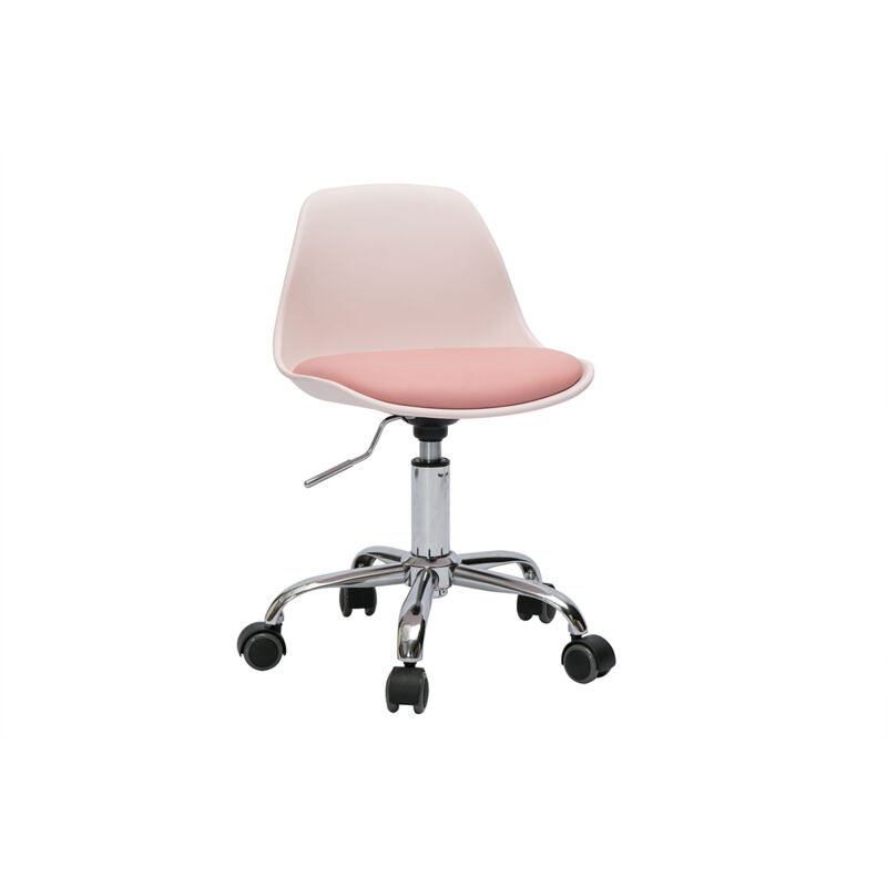 Miliboo - Fauteuil de bureau rose enfant à roulettes steevy