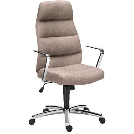 Fauteuil de bureau Chairman tissu beige - Piétement alu