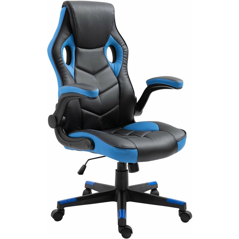 Fauteuil de bureau chaise gamer ergonomique réglable pivotant bleu/noir
