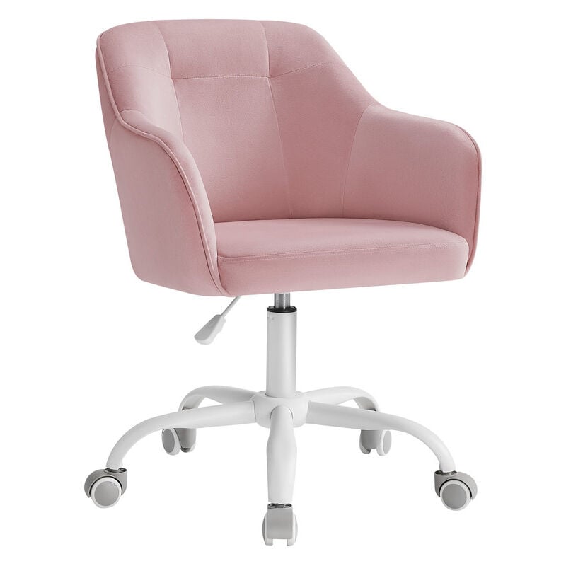 Songmics - Chaise de Bureau, Fauteuil Ergonomique, Siège Pivotant, Réglable en Hauteur, Capacité 110 kg, Cadre en Acier, Tissu Velours Respirant,