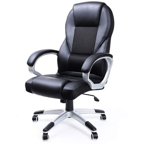 Fauteuil de bureau chaise siège noir ergonomique classique 150 kg max