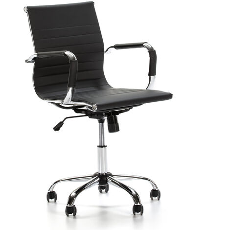 VS VENTA-STOCK Fauteuil de Bureau Croma inclinable Noir,Cuir Synthétique