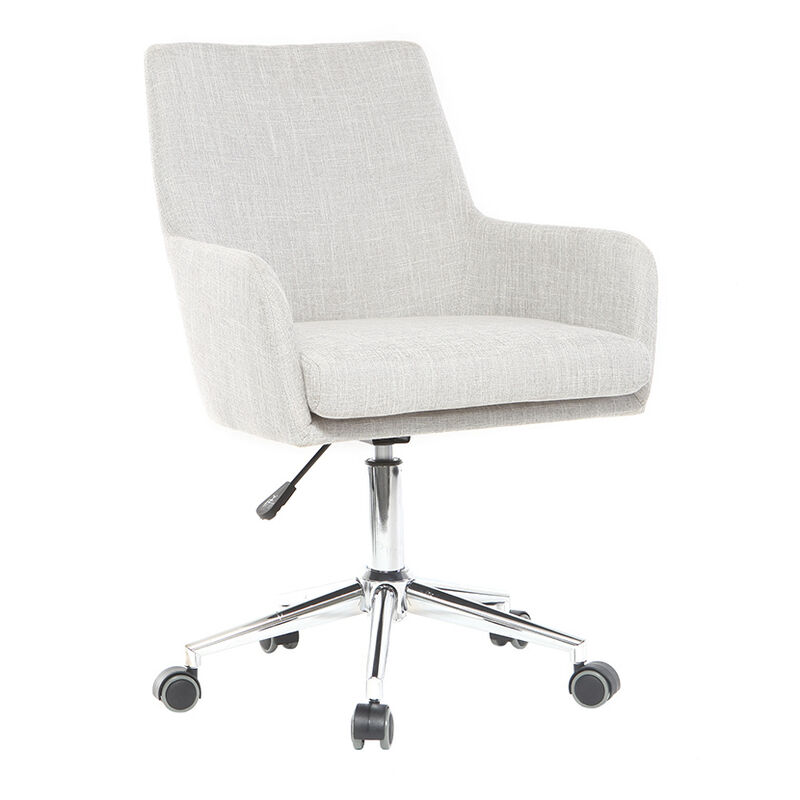 Fauteuil de bureau design tissu SHANA - Gris clair