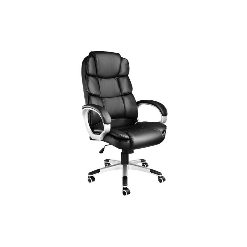 Fauteuil de Bureau design pivotant ergonomique Dossier rembourré Hauteur d'assise réglable 47 cm à 55 cm Noir Fauteuil de Bureau design pivotant ergonomique Dossier rembourré Hauteur d'assise réglable 47 cm à 55 cm Noir