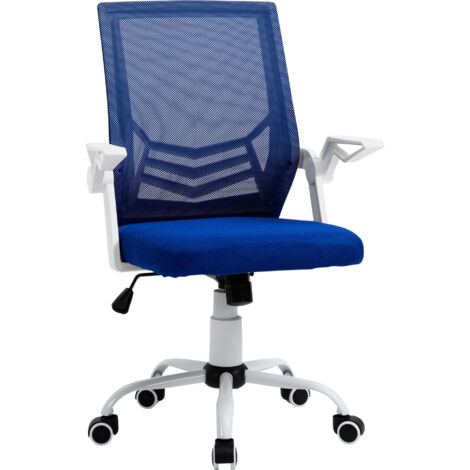 Fauteuil de bureau dossier filet bleu charge 120kg  appui lombaire accoudoirs rabattables inclinable hauteur réglable pivotant