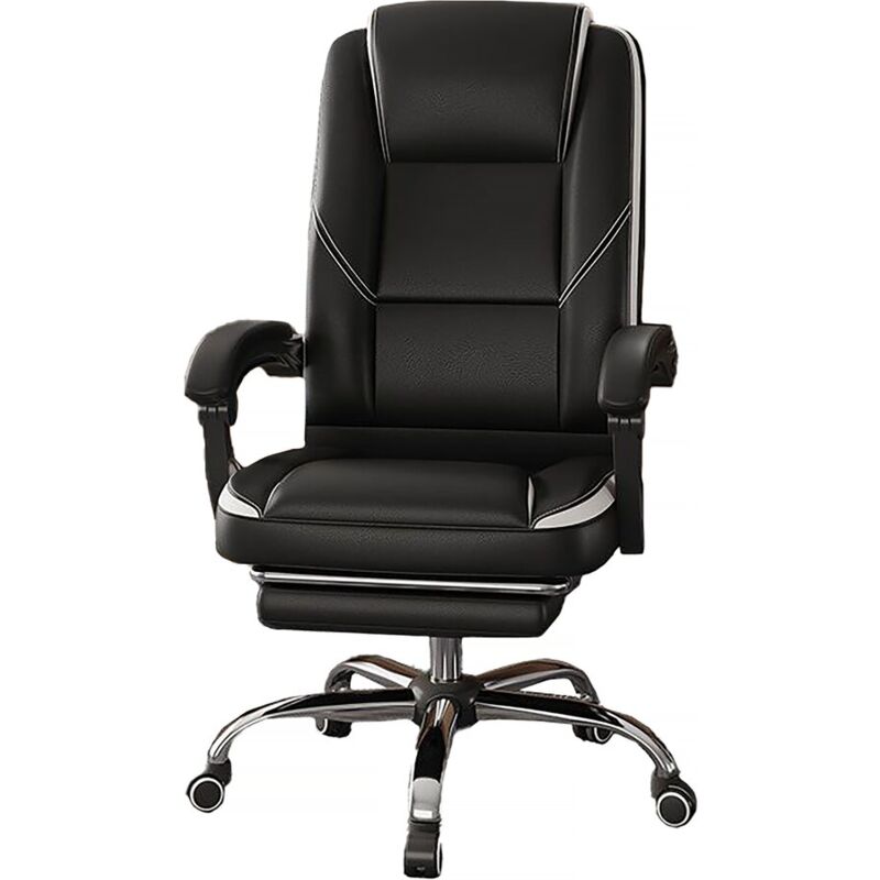 Habitat Et Jardin - Fauteuil de bureau en simili avec repose pieds 'Maissa' - Blanc/Noir