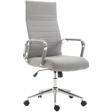 Fauteuil de bureau en tissu gris avec assise rembourrée pivotant BUR10235