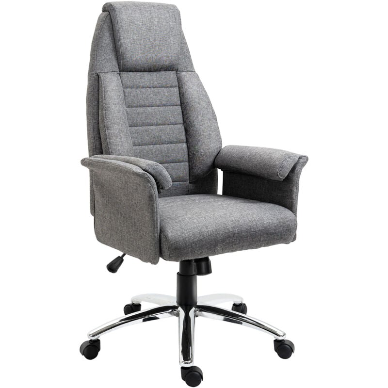 Fauteuil de bureau ergonomique hauteur réglable roulettes pivotantes 69 x 68 x 126 cm gris