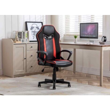 DECO IN PARIS Fauteuil de bureau gaming noir et rouge MICRON