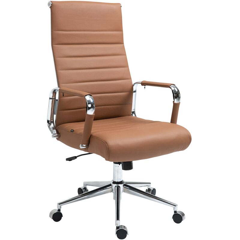 CLP Fauteuil de bureau Kolumbus en véritable cuir , Marron clair