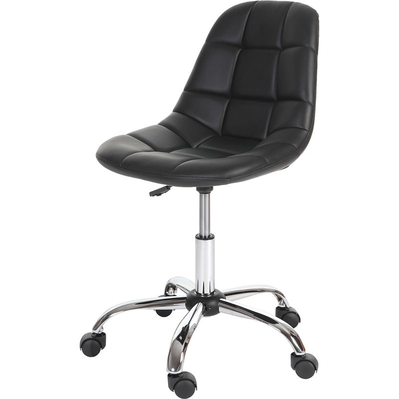 Fauteuil de bureau Lier, chaise pitovante, siège baquet, similicuir ~ noir