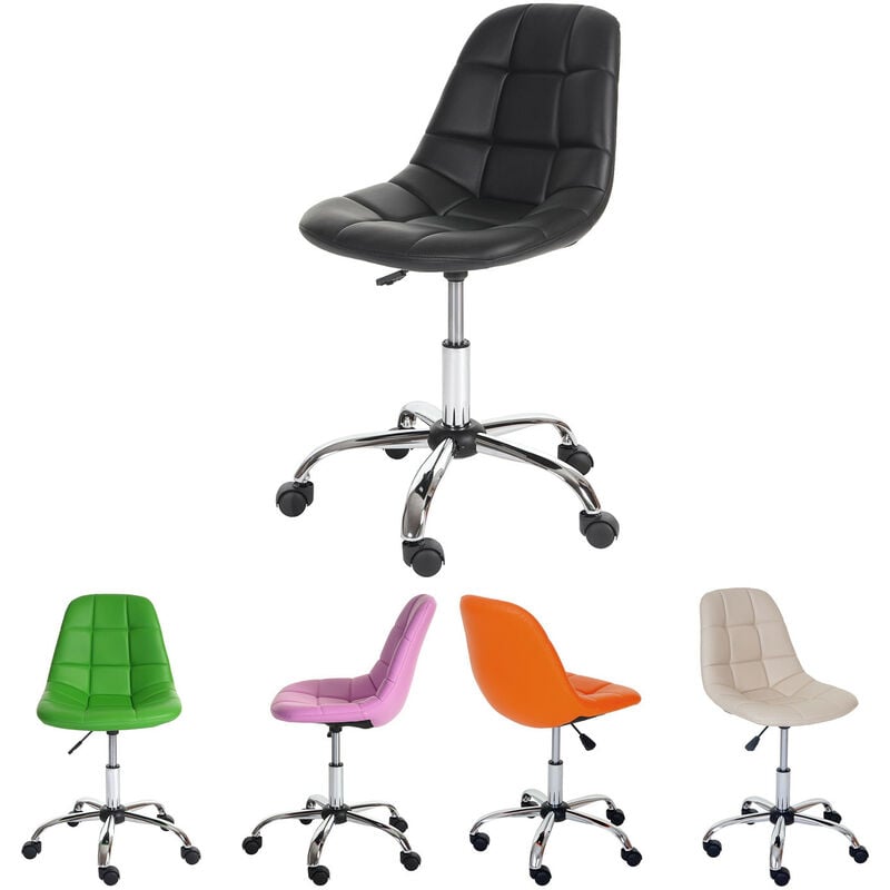 Mendler - Fauteuil de bureau Lier, chaise pitovante, siège baquet, similicuir - rose