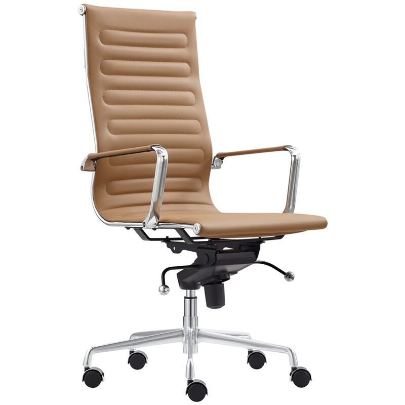 Fauteuil de bureau Madrid 100% cuir - Cognac
