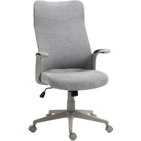 Fauteuil de bureau manager ergonomique pivotant 360° avec accoudoirs hauteur assise réglable tissu polyester gris - Gris