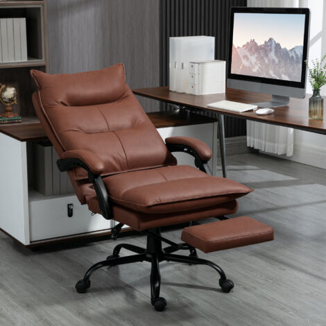 Fauteuil de bureau massant et chauffant. chaise de bureau. hauteur réglable. dossier inclinable. 66x74x121.5cm marron