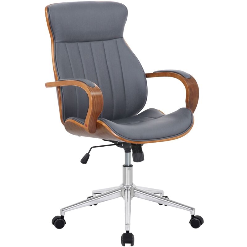 Chaise de bureau Melilla à la bibliothèque en bois et noix / gris
