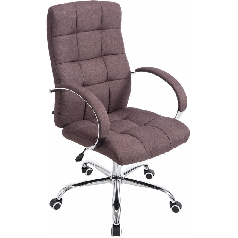 CLP - Chaise de bureau avec roues de style classique avec un rembourrage en tissu de différentes couleurs colore : marron