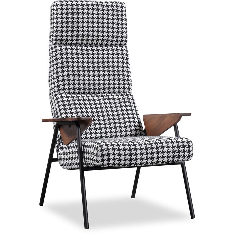 Fauteuil de Bureau ou de Salon Rembourré Ribe Pärumm Design Pied-de-Poule 83x87x114 cm